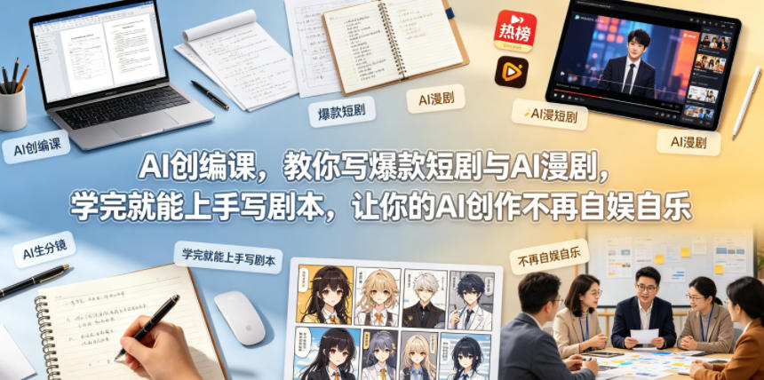 AI创编课，教你写爆款短剧与AI漫剧，学完就能上手写剧本，让你的AI创作不再自娱自乐(更新0521)-网创之家