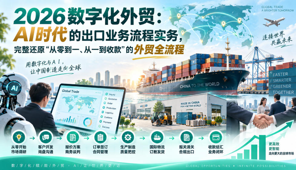 2026数字化外贸：AI时代的出口业务流程实务，完整还原”从零到一、从一到收款”的外贸全流程-网创之家