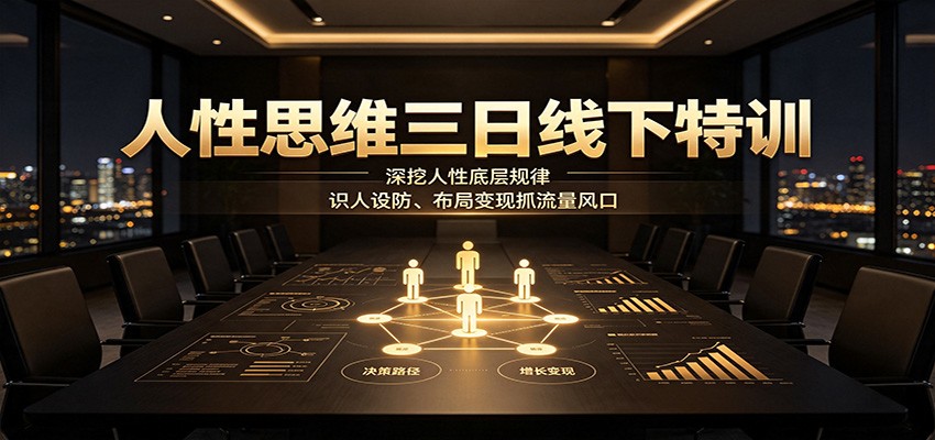 人性思维三日线下特训：深挖人性底层规律，识人设防、布局变现抓流量风口-网创之家