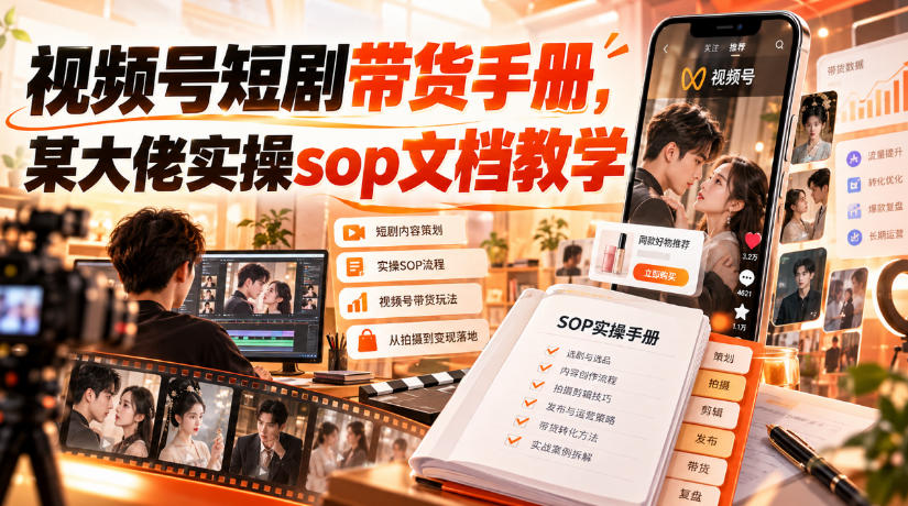 视频号短剧带货手册，某大佬实操sop文档教学-网创之家