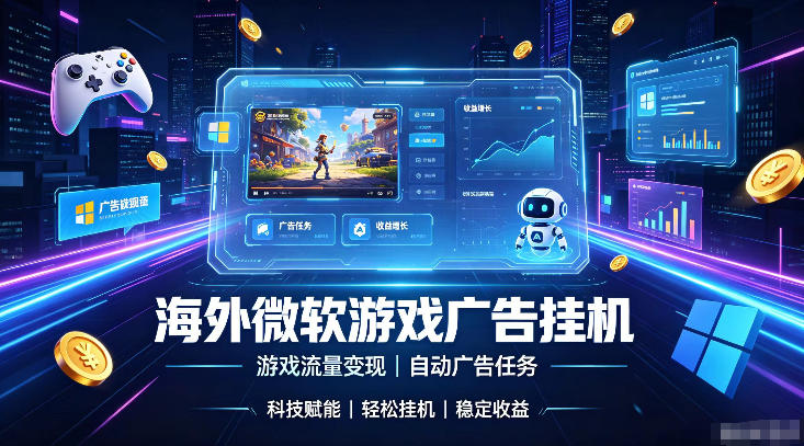 海外游戏广告自动挂G,轻资产海外副业风口,单设备稳定产出500+【揭秘】-网创之家