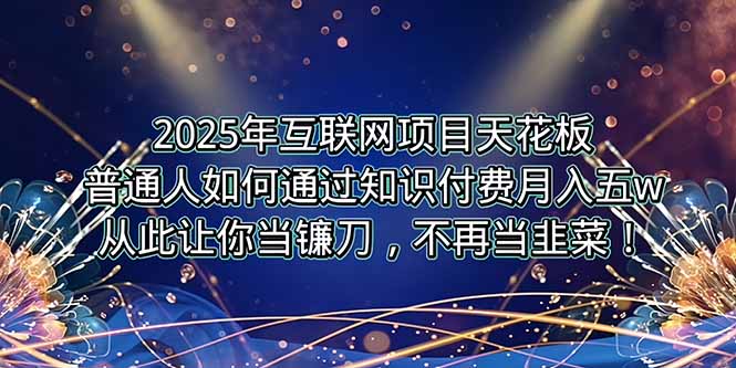 2025年互联网项目天花板,普通人如何通过卖项目实现逆风翻盘,月入5W+!-网创之家