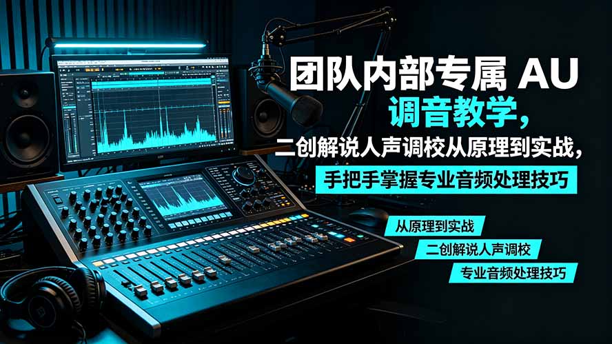 某大佬团队内部专属 AU 调音教学，二创解说人声调校从原理到实战，手把手掌握专业音频处理技巧-网创之家