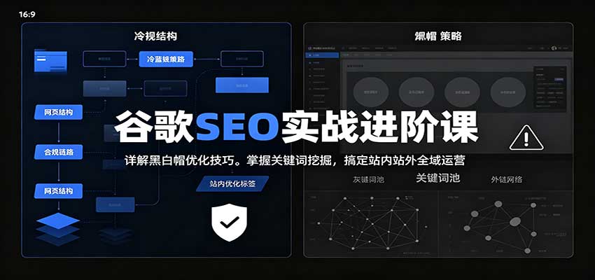 2026谷歌SEO实战进阶课：详解黑白帽优化技巧，掌握关键词挖掘，搞定站内站外全域运营-网创之家