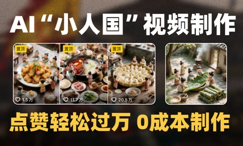 爆款1000W+播放微缩景观迷你小人国AI视频0成本制作全流程教学-网创之家