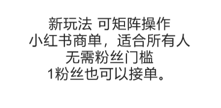 可矩阵操作，小红书商单新玩法，适合所有人，无需粉丝门槛，1粉丝也可以接单-网创之家