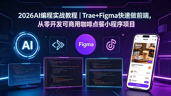 2026AI编程实战教程｜Trae+Figma快速做前端，从零开发可商用咖啡点餐小程序项目-网创之家