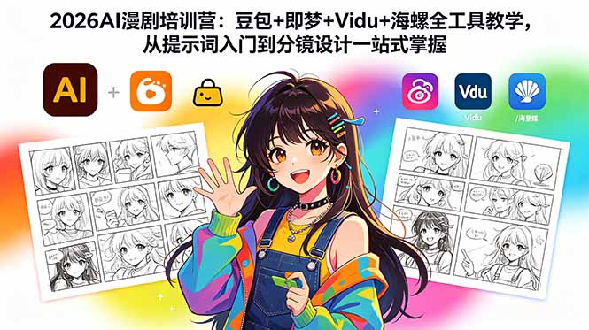 2026AI漫剧培训营：豆包+即梦+Vidu+海螺全工具教学，从提示词入门到分镜设计一站式掌握-网创之家
