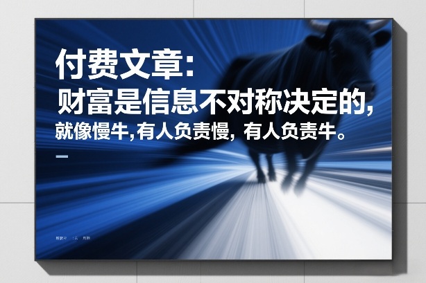 付费文章：财富是信息不对称决定的，就像慢牛，有人负责慢，有人负责牛-网创之家