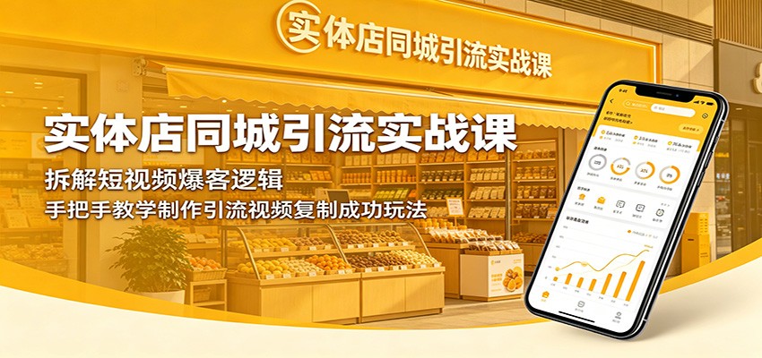 实体店同城引流实战课：拆解短视频爆客逻辑，手把手教学制作引流视频复制成功玩法-网创之家