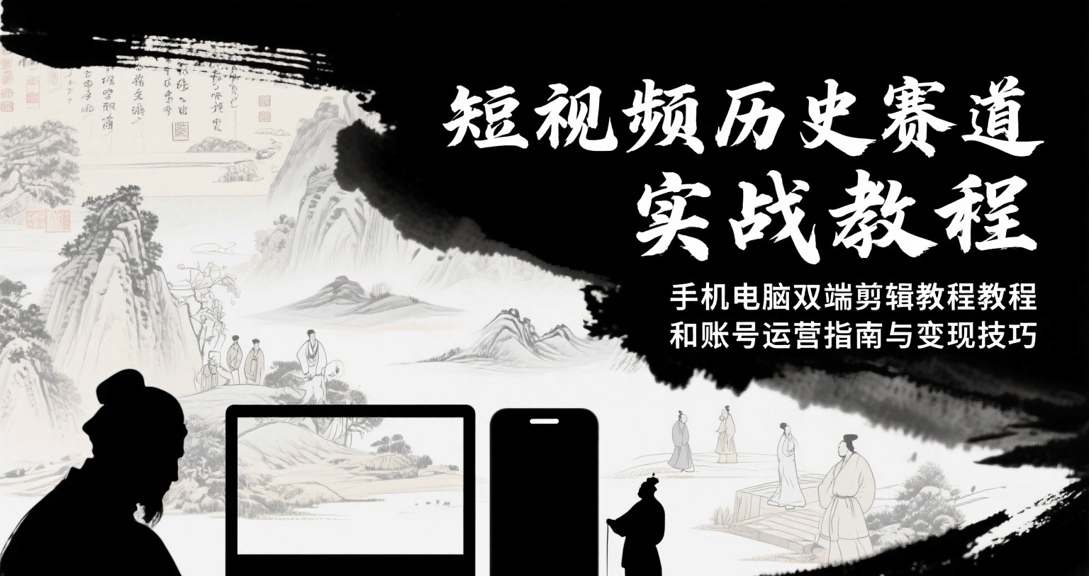 短视频历史赛道实战教程,手机电脑双端剪辑教程和账号运营指南与变现技巧-网创之家