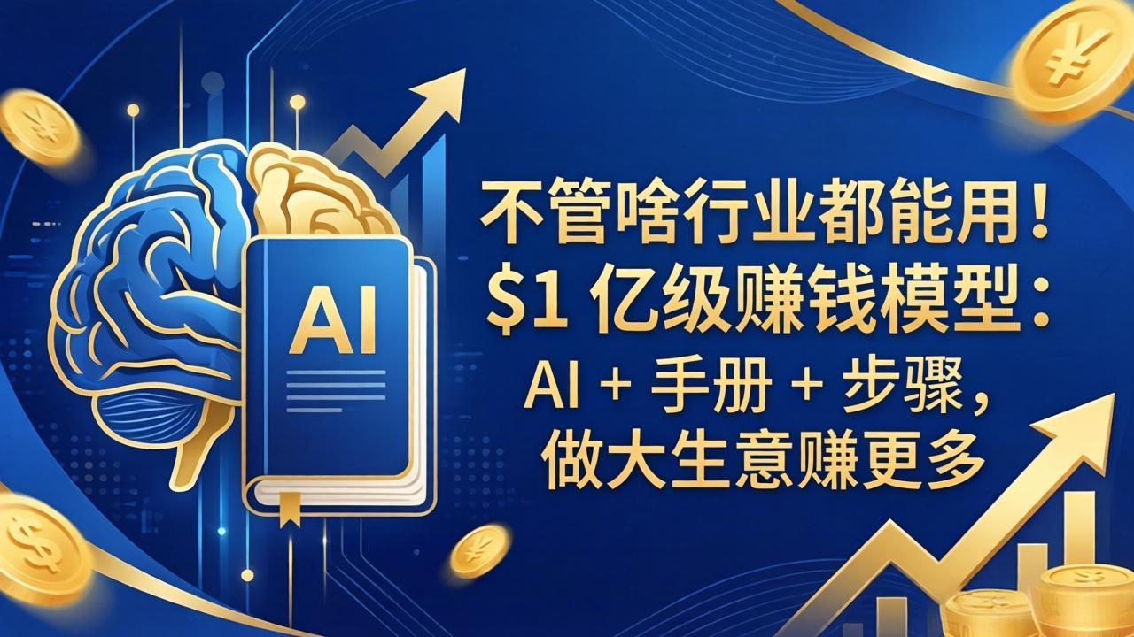 不管啥行业都能用！$1 亿级赚钱模型：AI + 手册 + 步骤，做大生意赚更多-网创之家