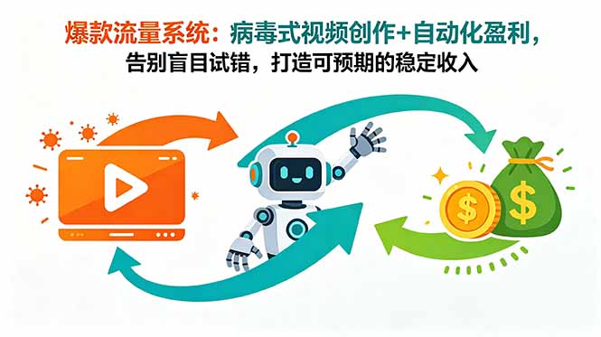 爆款流量系统：病毒式视频创作+自动化盈利，告别盲目试错，打造可预期的稳定收入-网创之家