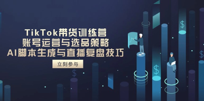 TikTok带货训练营，账号运营与选品策略，AI脚本生成与直播复盘技巧-网创之家