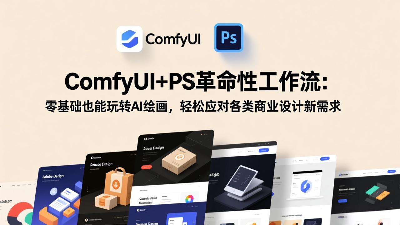 ComfyUI+PS革命性工作流：零基础也能玩转AI绘画，轻松应对各类商业设计新需求-网创之家