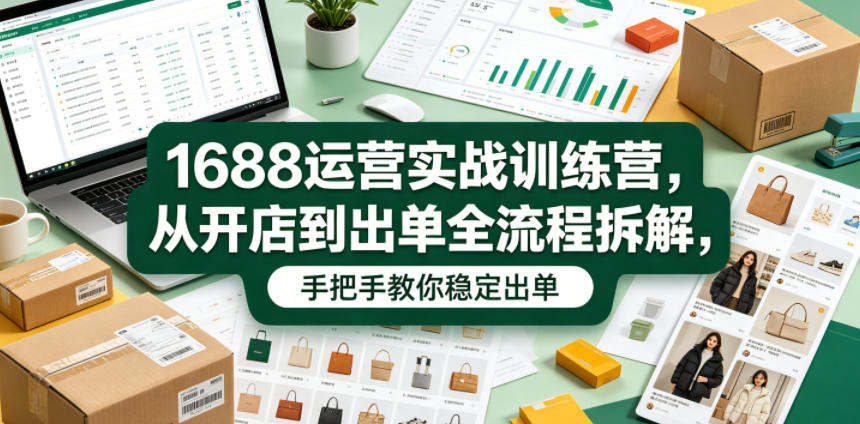 1688运营实战训练营，从开店到出单全流程拆解，手把手教你稳定出单(更新0620)-网创之家
