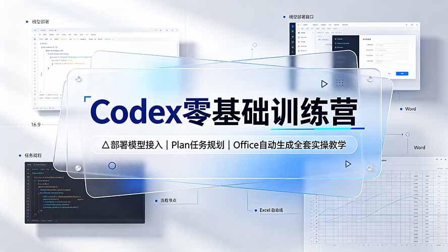 Codex零基础训练营：部署模型接入｜Plan任务规划｜Office自动生成全套实操教学-网创之家