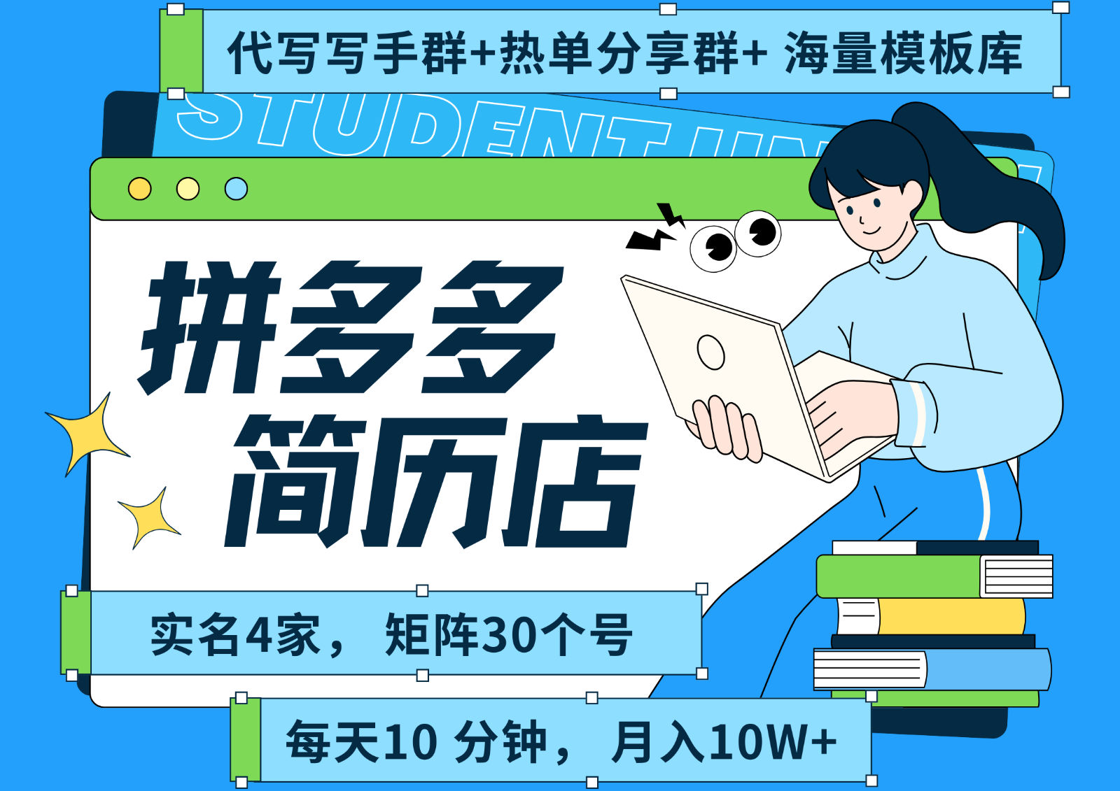拼多多电商 拼多多 虚拟资料 简历 海报代写 全SOP流程 毫无保留分享(含后端资料)-网创之家