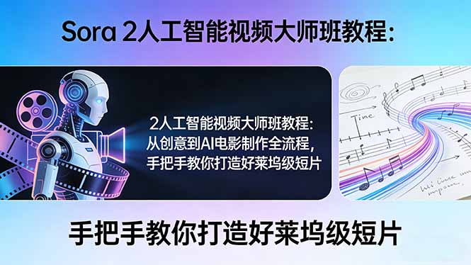 Sora 2人工智能视频大师班教程：从创意到AI电影制作全流程，手把手教你打造好莱坞级短片-网创之家