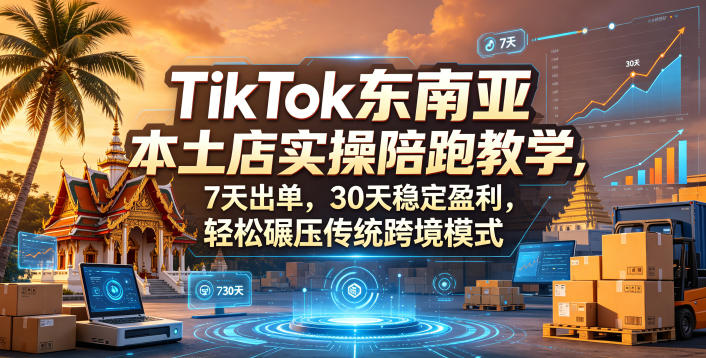 TikTok东南亚本土店实操陪跑教学，7天出单，30天稳定盈利，轻松碾压传统跨境模式(更新0819)-网创之家