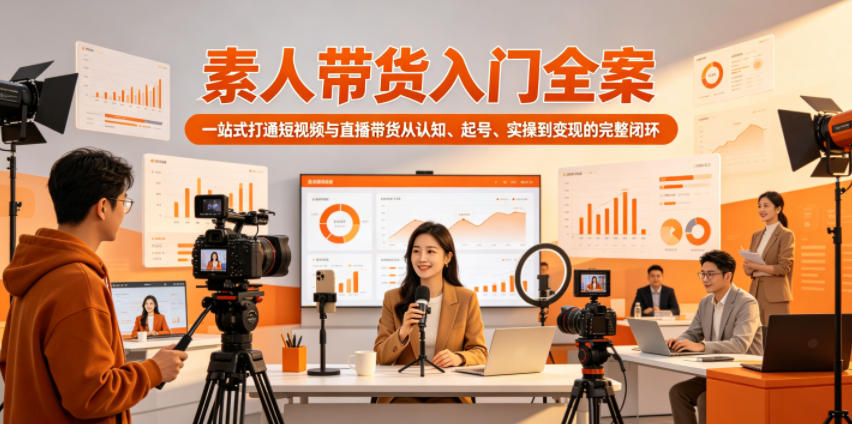 素人带货入门全案，一站式打通短视频与直播带货从认知、起号、实操到变现的完整闭环-网创之家