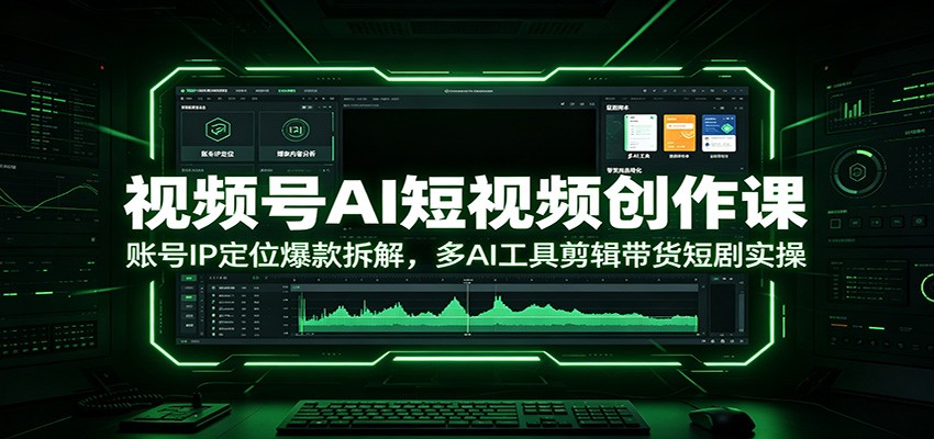 视频号AI短视频创作课：账号IP定位爆款拆解，多AI工具剪辑带货短剧实操-网创之家