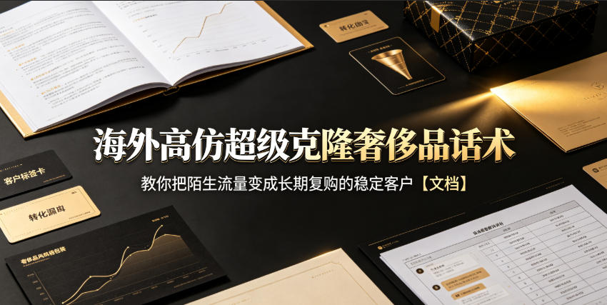 海外高仿超级克隆奢侈品话术，教你把陌生流量变成长期复购的稳定客户【文档】-网创之家