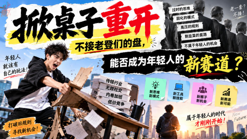 某公众号付费文章：掀桌子重开，不接老登们的盘，能否成为年轻人的新赛道？-网创之家