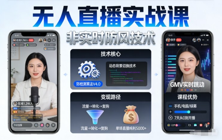宝子哥无人直播实战课，非实时防风技术，聚焦抖音快手等平台直播带货，轻松开启直播变现之路(更新2026年08月18日)-网创之家
