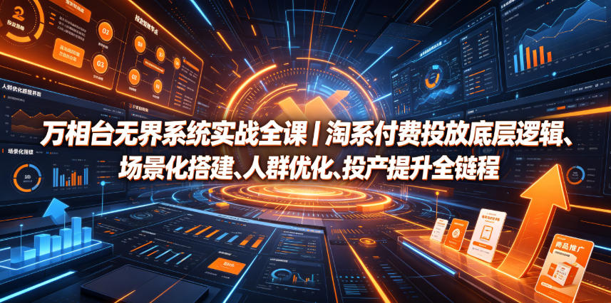 万相台无界系统实战全课｜淘系付费投放底层逻辑、场景化搭建、人群优化、投产提升全链路运营教程-网创之家