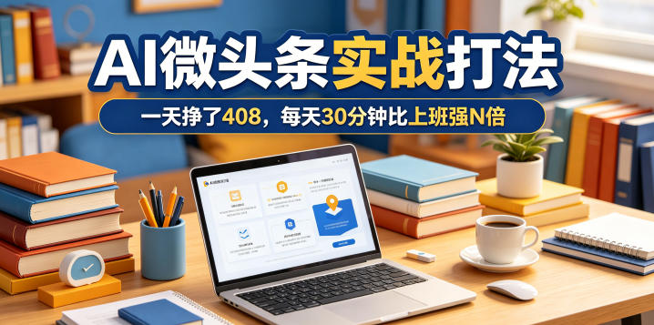 一天挣了408，AI微头条实战打法，每天30分钟比上班强N倍-网创之家