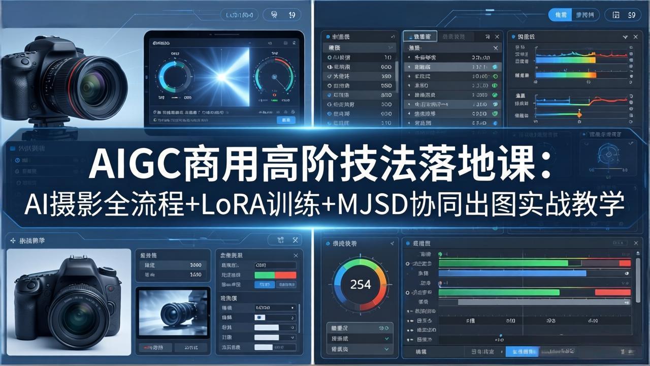 AIGC商用高阶技法落地课：AI摄影全流程+LoRA训练+MJSD协同出图实战教学-网创之家
