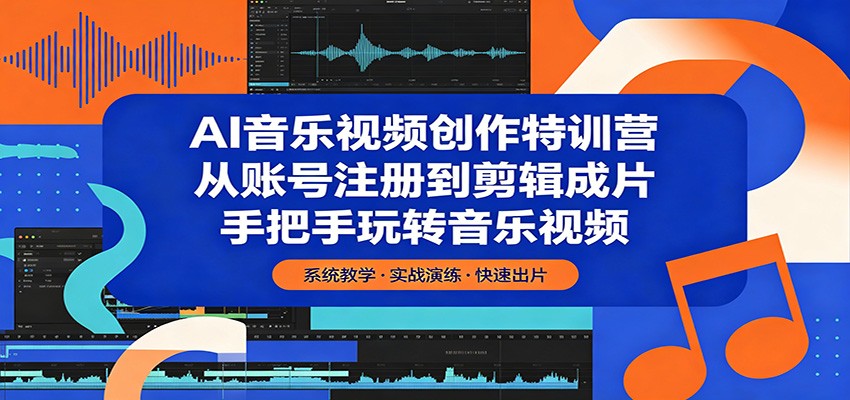 AI音乐视频创作特训营：从账号注册到剪辑成片，手把手玩转音乐视频-网创之家