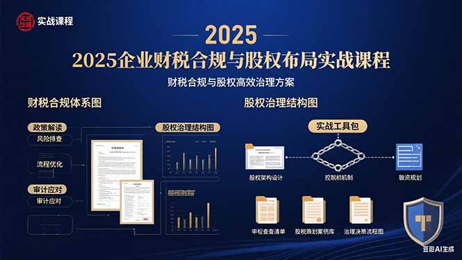 2025企业财税合规与股权布局的实战课程:财税合规与股权高效治理方案-网创之家