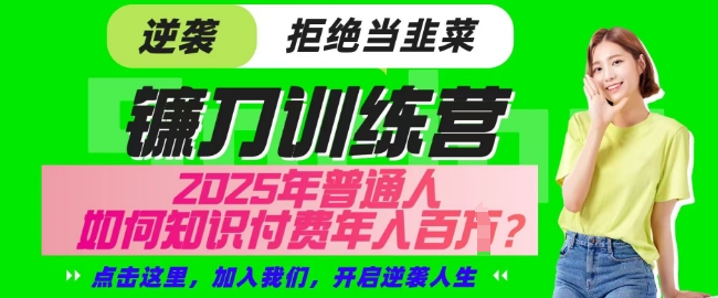 【网创项目终点站-镰刀训练营超级IP合伙人】25年普通人如何通过知识付费实现逆袭【揭秘】-网创之家