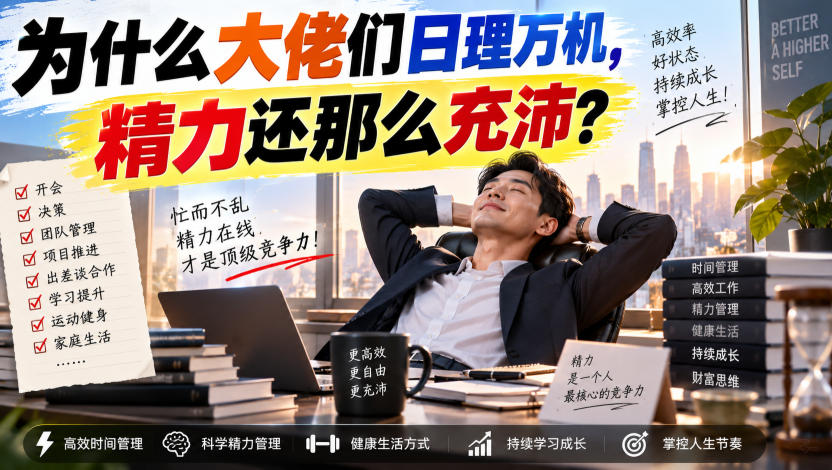 付费文章：为什么大佬们日理万机，精力还那么充沛？-网创之家