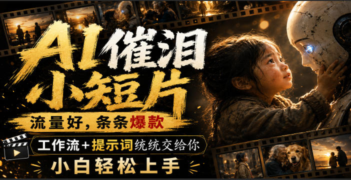 AI催泪小短片，流量好，条条爆款，工作流+提示词统统交给你，小白轻松上手-网创之家