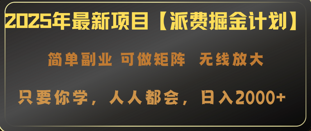 2025年最新项目【派费掘金计划】操作简单，日入2000+-网创之家