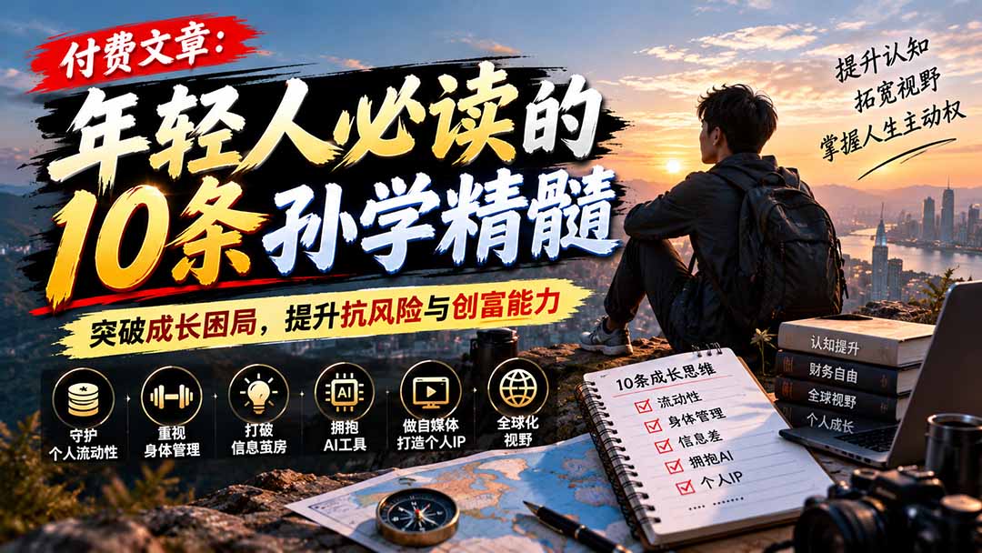 付费文章：年轻人必读的10条孙学精髓，突破成长困局，提升抗风险与创富能力-网创之家