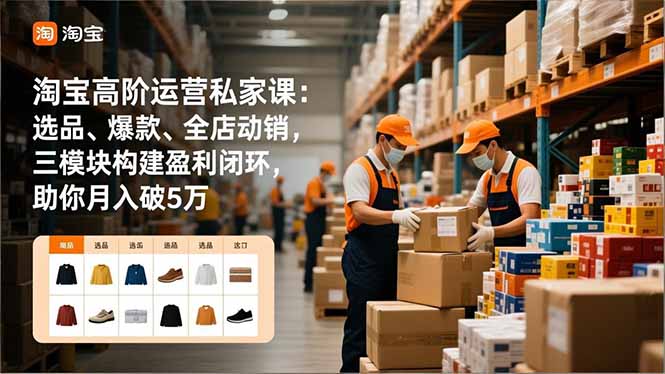 淘宝高阶运营私家课：选品、爆款、全店动销，三模块构建盈利闭环，助你月入破5万-网创之家