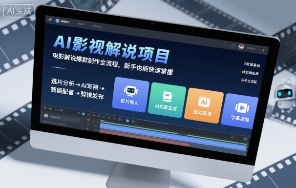 AI影视解说项目，电影解说爆款制作全流程，新手也能快速掌握-网创之家