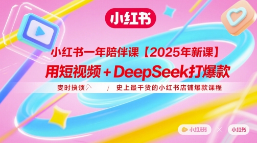 小红书一年陪伴课【2025年新课】,用短视频+deepSeek打爆款,史上最干货的小红书店铺爆款课程-网创之家