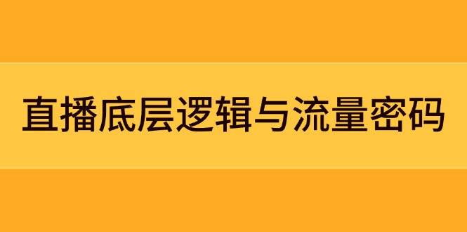 直播底层逻辑与流量密码：定位模型+案例拆解，急速流承接与数据优化全攻略-网创之家