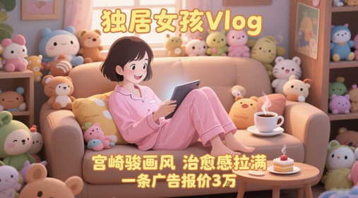 单个账号涨粉71W!用AI制作独居女孩Vlog,宫崎骏画风,治愈感拉满,一条广告报价3W-网创之家