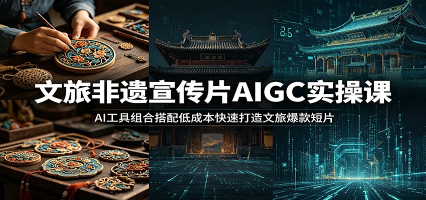 文旅非遗宣传片AIGC实操课：AI工具组合搭配低成本快速打造文旅爆款短片-网创之家