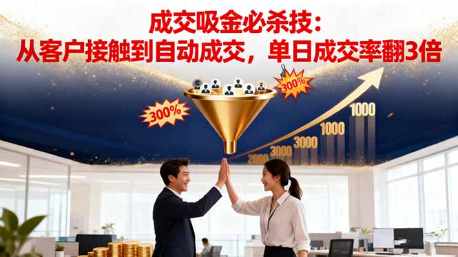 吸金成交营销必杀技:从客户接触到自动成交,单日成交率翻3倍-网创之家