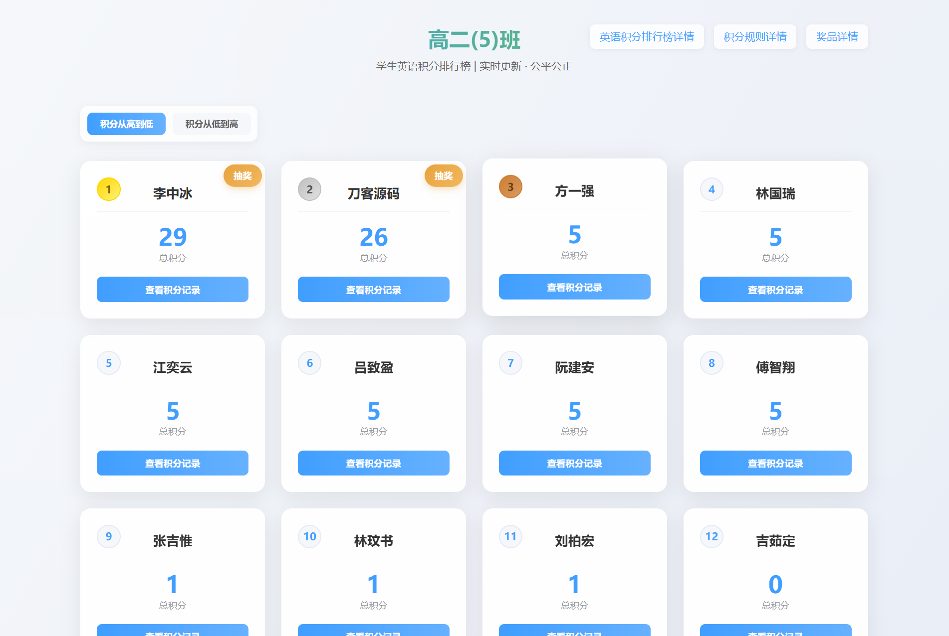 班级学生平时表现记录 积分抽奖系统源码 全开源-网创之家