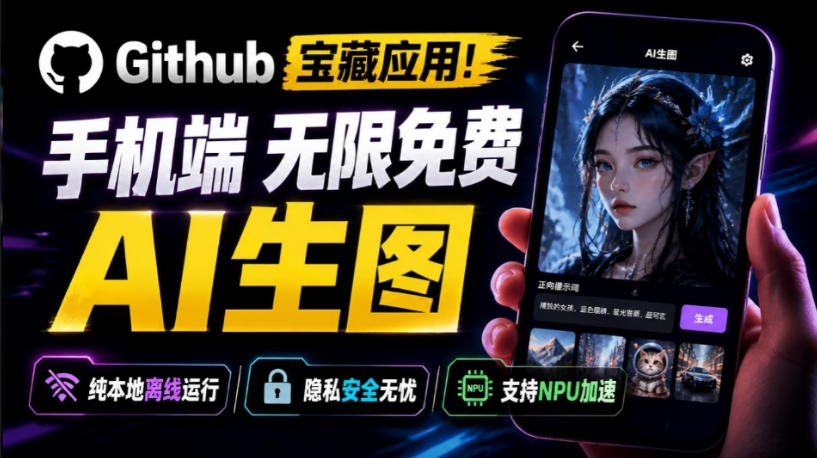 Github宝藏应用!手机端无限免费AI生图,纯本地离线运行,支持NPU加速斩获3.1k stars,local-dream-网创之家