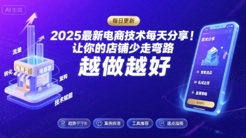 2025最新电商技术每天分享，让你的店铺少走弯路，越做越好(更新26年01月)-网创之家