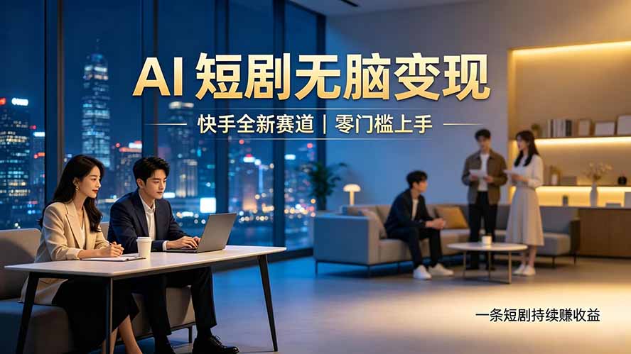 别乱找副业了，快手 AI 短剧零门槛长久被动增收-网创之家